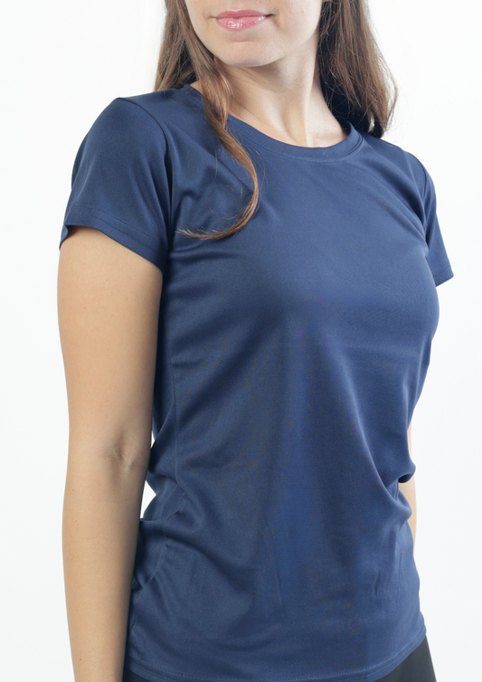 Тъмно синя дамска спортна тениска