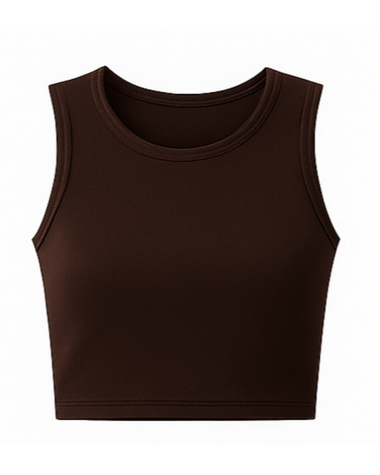 Дамски спортен топ в кафяво